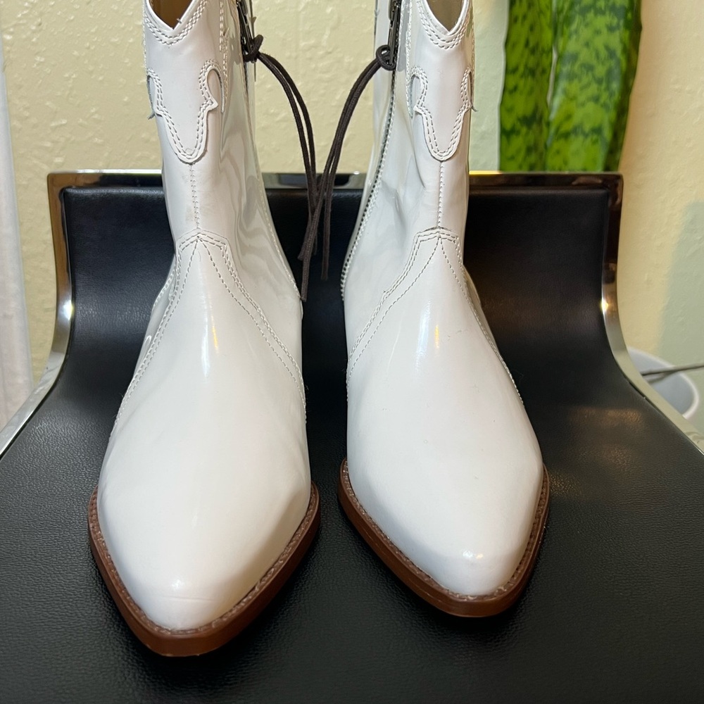 Free People New Frontier Western Boots Woman’s size 6.5 USA WHITE - Picture 2 of 13